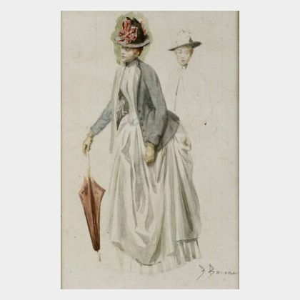 Bernard Louis Borione (French, b. 1865) Female Costume Sketch