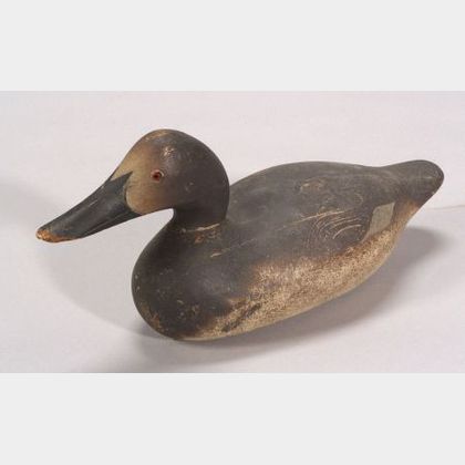 Carved and Painted Wooden Canvasback Hen