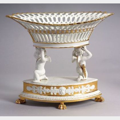 Paris Porcelain Parcel Gilt Centerpiece