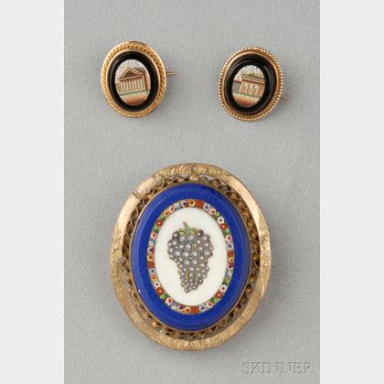 Group of Antique Micromosaic Jewelry