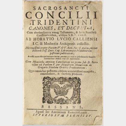 Lutius, Horatius (1541-1569) Sacrosancti Concilii Tridentini Canones, et Decreta.