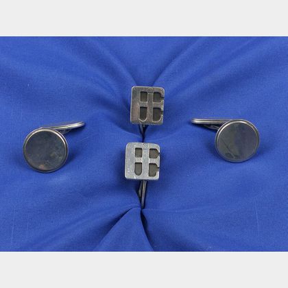 Two Pairs of Sterling Silver Cufflinks