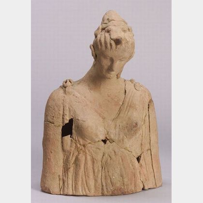 Greek Terracotta Bust of a Maiden