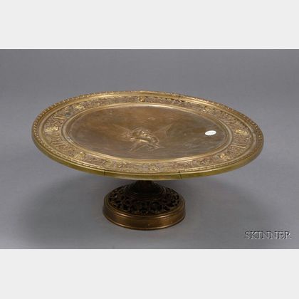 Large Classical Revival Brass Tazza