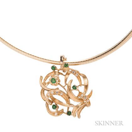 14kt Gold and Emerald Pendant