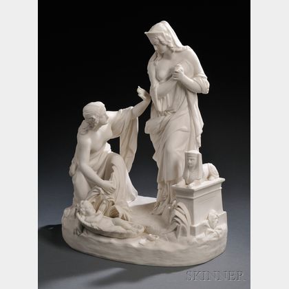 William Beattie Carrara Finding of Moses Figural Group