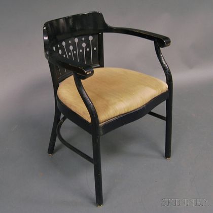 Secessionist-style Black-painted Armchair
