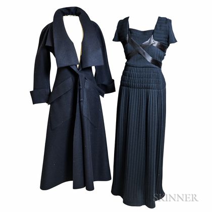 Karl Lagerfeld Silk Jacket, Chanel Boutique Knit Dress, and Fendi Wool Coat
