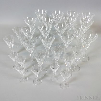 Twenty-eight Pieces of Waterford Colorless Glass Stemware