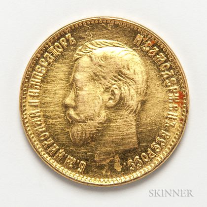 1904 Russian 10 Rouble Gold Coin