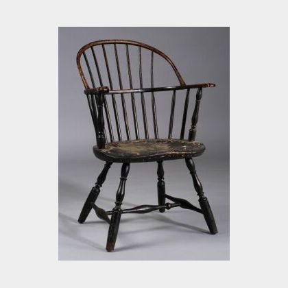 Painted Black Sack-back Windsor Chair