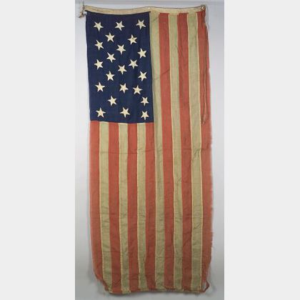 Woven Wool and Cotton Twenty-two Star American Flag