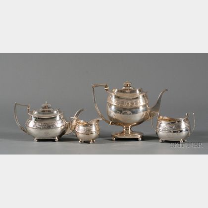 Four-Piece George III Silver Tea and Coffee Service