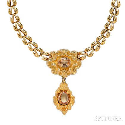 Gold and Topaz Necklace