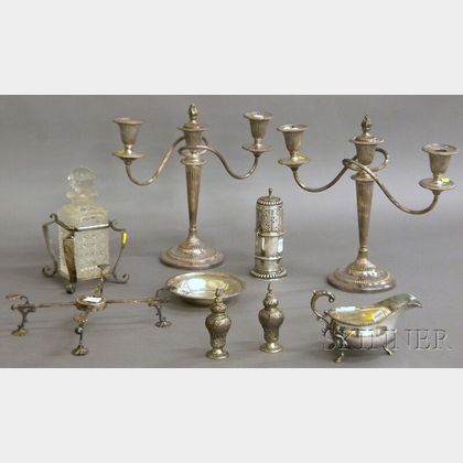 Nine Assorted Silver and Silver-plated Tableware Items