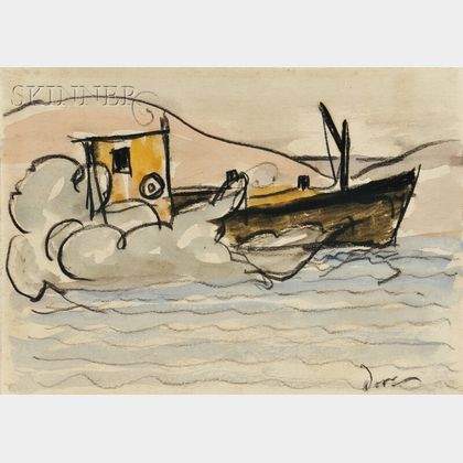 Arthur Dove (American, 1880-1946) Oil Boat