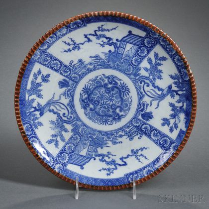 Transfer-printed Blue and White Plate