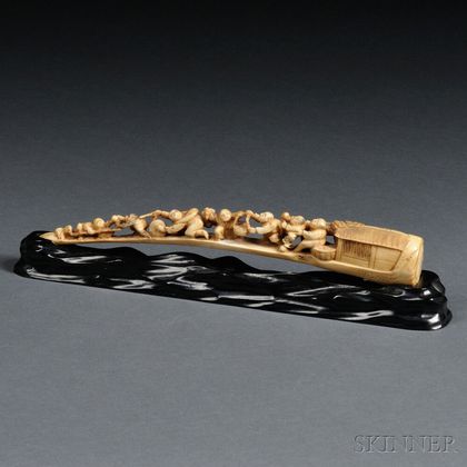 Ivory Tusk Carving of Seven Figures