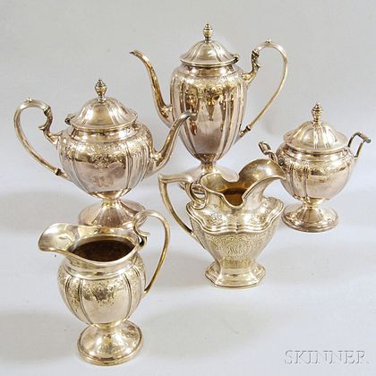 Five-piece Lawrence B. Smith Co. Silver-plated Tea and Coffee Service