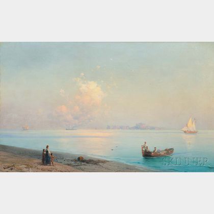 Ivan Konstantinovich Aivazovsky (Russian, 1817-1900) Along the Coast, Capri