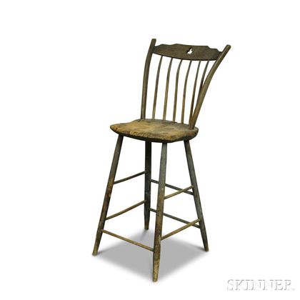 Blue-painted Windsor High Chair