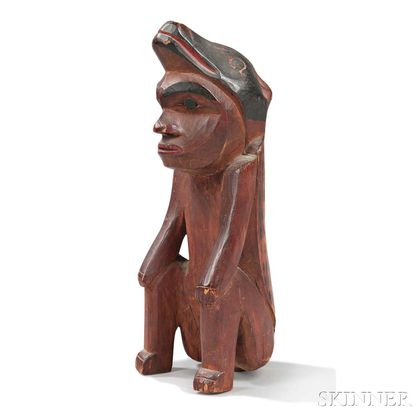 Northwest Coast Carved Wood Figure of a Shaman