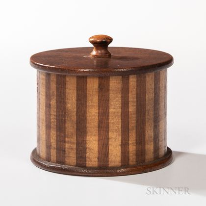 Cherry and Walnut and Maple Inlaid Lidded Box