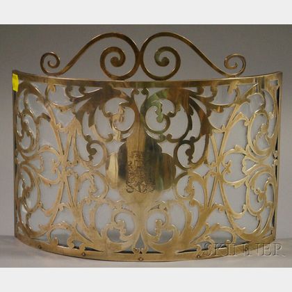 Henckel Sterling Silver Overlay Glass Table Screen
