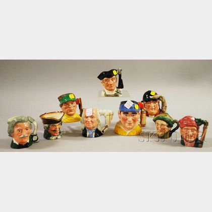 Nine Royal Doulton Ceramic Character Jugs