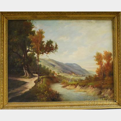Continental School, 19th/20th Century European Landscape with River