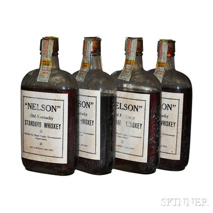 Nelson Old Kentucky Standard Whiskey 7 Years Old 1916, 4 pint bottles 