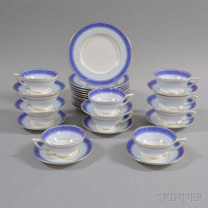 Thirty-two Pieces of Mintons Porcelain Teaware