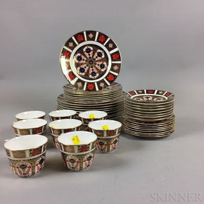 Royal Crown Derby Imari-palette Porcelain Dinner Service for Eight. Estimate $400-600