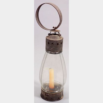 Tin and Glass Candle Lantern