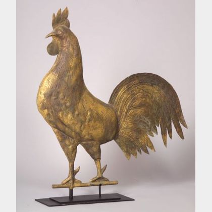 Large Sheet Copper Rooster Weather Vane