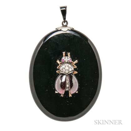 Antique Silver and Onyx Locket