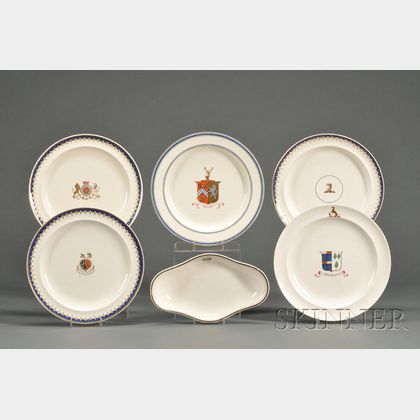Six Wedgwood Assorted Queen's Ware and Pearl Ware Dishes