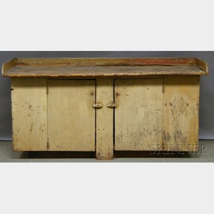Country Painted Wood Kitchen Work Cabinet