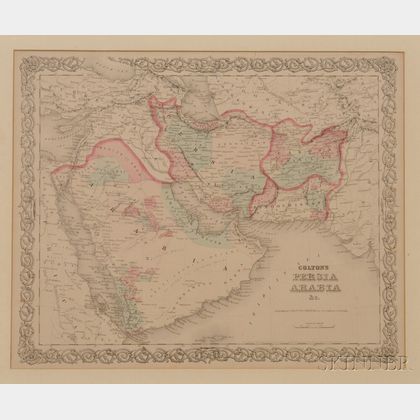Middle East, Three Framed Maps.