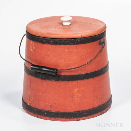 Bittersweet Red-painted Firkin Bucket