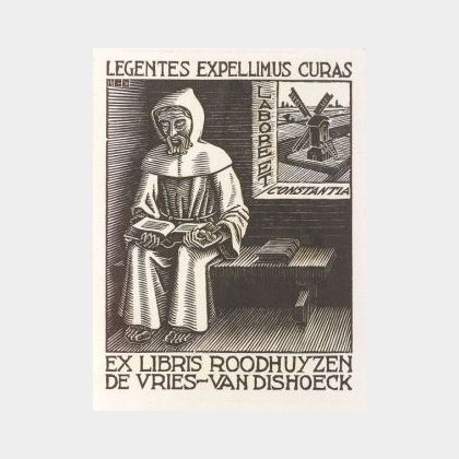 Maurits Cornelis Escher (Dutch, 1898-1972) Lot of Three Bookplates: Bookplate Dr. P.H.M. Travaglino