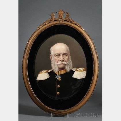 German Porcelain Portrait Plaque of Wilhelm I