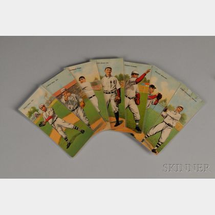 Fourteen 1911 T201 Mecca Cigarettes Double Folder Baseball Cards