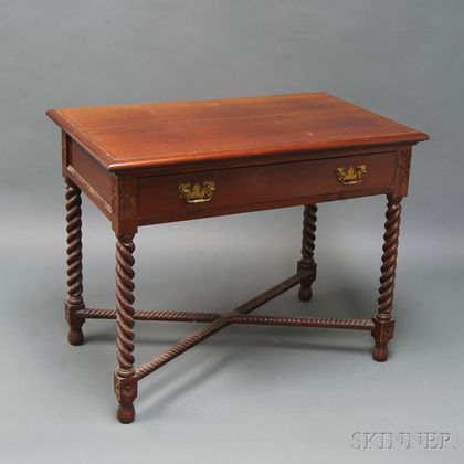 Late Classical Carved Mahogany One-drawer Worktable