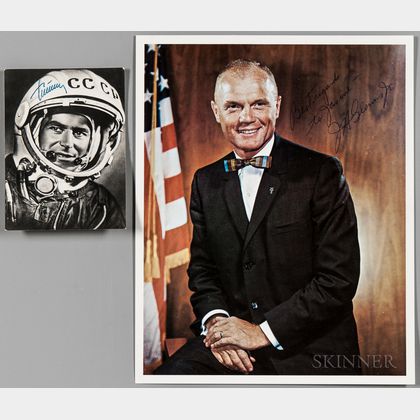 Astronaut and Cosmonaut, Two Signed Photographs: John Glenn (1921-2016) and Gherman Titov (1935-2000)