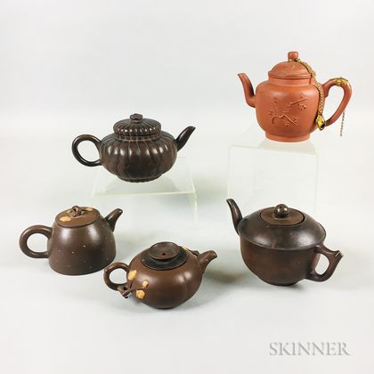 Four Yixing Teapots