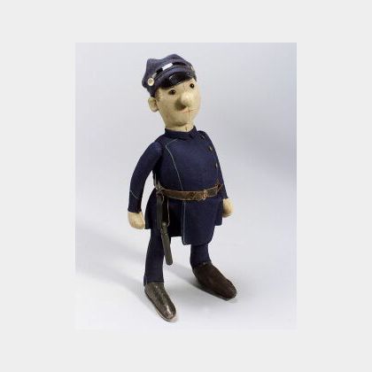 Early Steiff Felt Character Policeman Doll