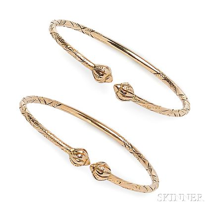 Pair of 14kt Gold Bangles