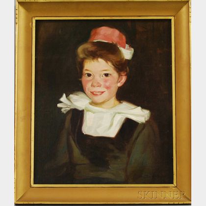 Eli D. Maybee (American, 19th/20th Century) Portrait of a Girl in the Ashcan School Style.