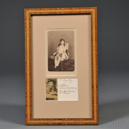 Cabinet Photograph of Grand Duchess Olga Alexandrovna and Her Signature